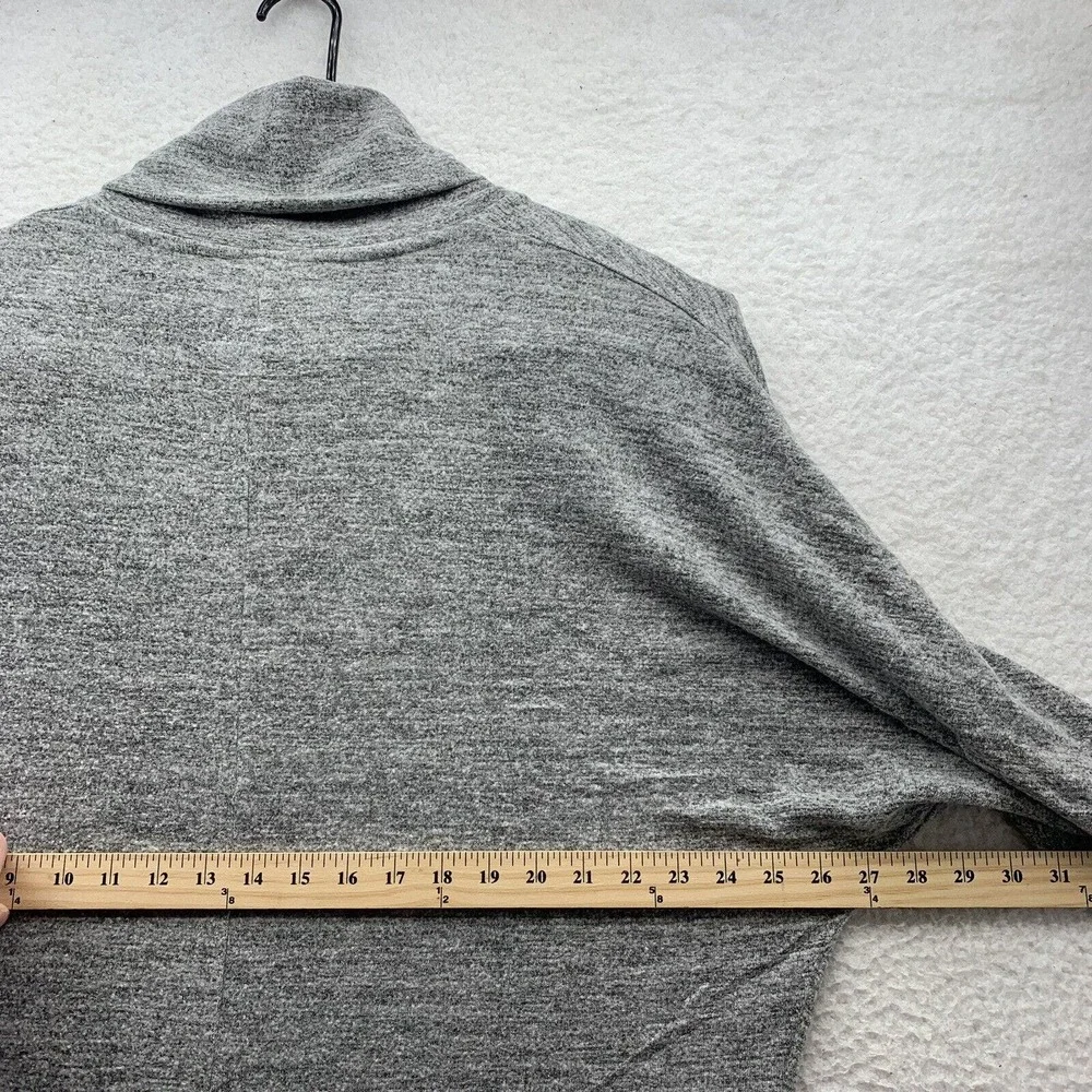 Lucky Brand Sweater Womens Large Heather Gray Relaxed Cowl Neck Soft Thin Preppy